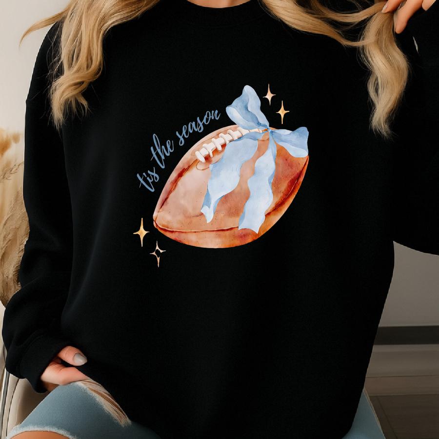 Tis The Season For Football Svg | Game Day | Football | Team | Coquette | Mom | Teacher | Tshirt | Digital Sweatshirt