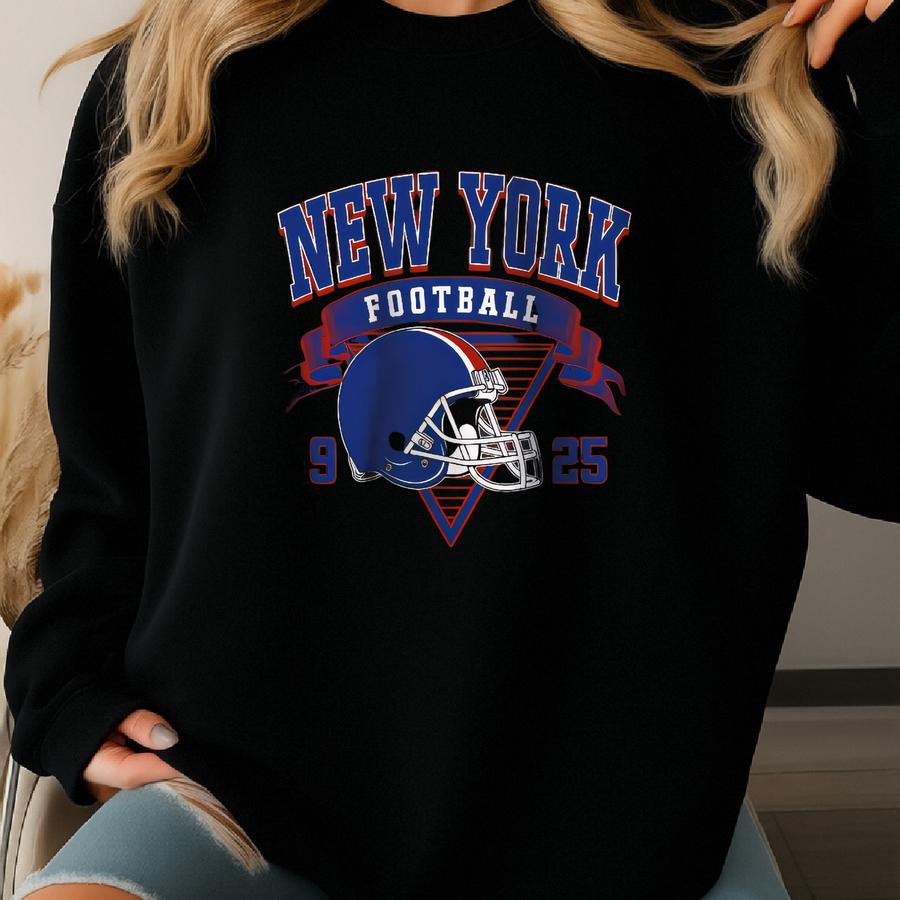 New York Football Sweatshirt, Vintage New York Football Crewneck, New York Football Shirt, Game Day New York Gifts, Football Sunday Pullover Sweatshirt