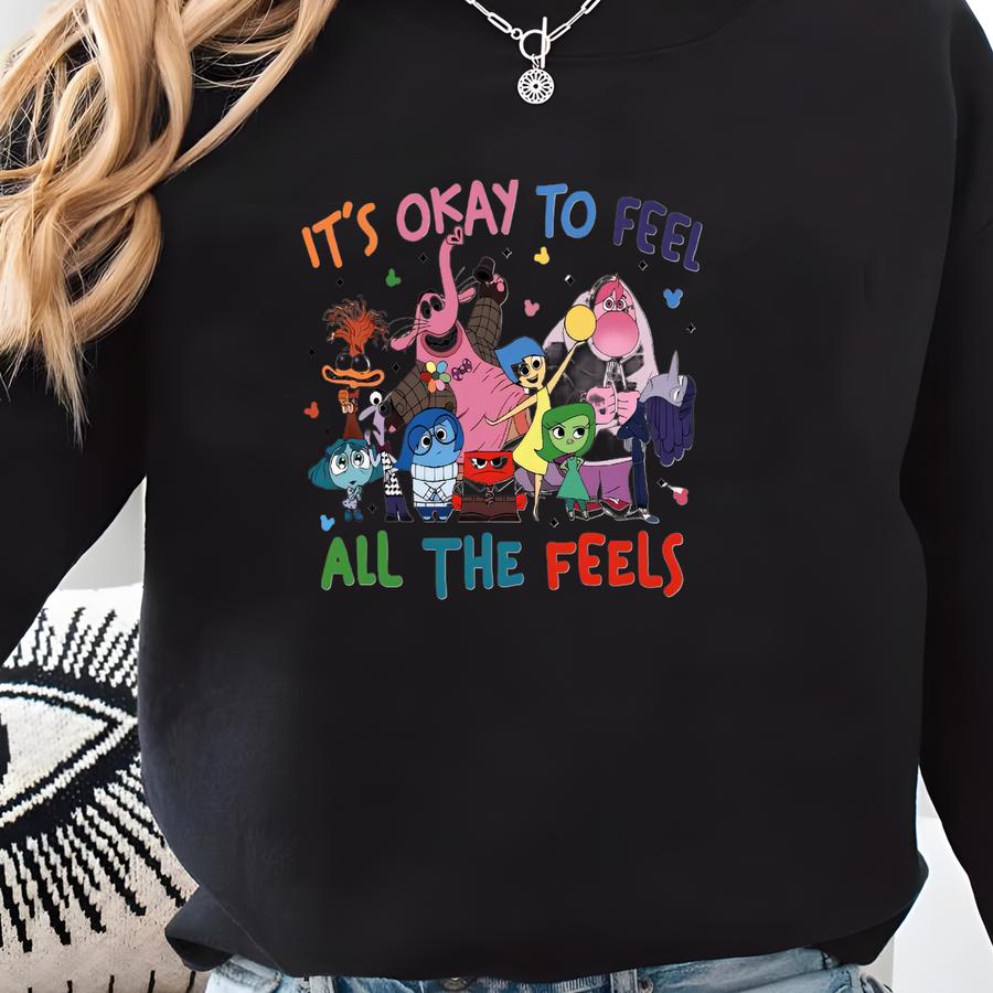 ® It's Okay To Feel All The Feels T-shirt, Shirt, Therapy Shirt, Teacher Shirt, Gift For Teacher Sweatshirt