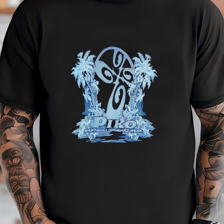 Vintage Piko Hawaii Design Longboard Sweatshirt Blue Colour Surfing Aloha Crewneck Size Medium T-shirt