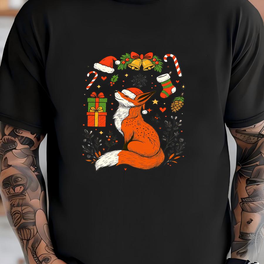 Christmas Fox Shirt Cute Holiday Hoodie Comfort Colors® Funny Christmas Tee Xmas Fox Gift For Animal Lover Women’s Christmas Shirt Shirt