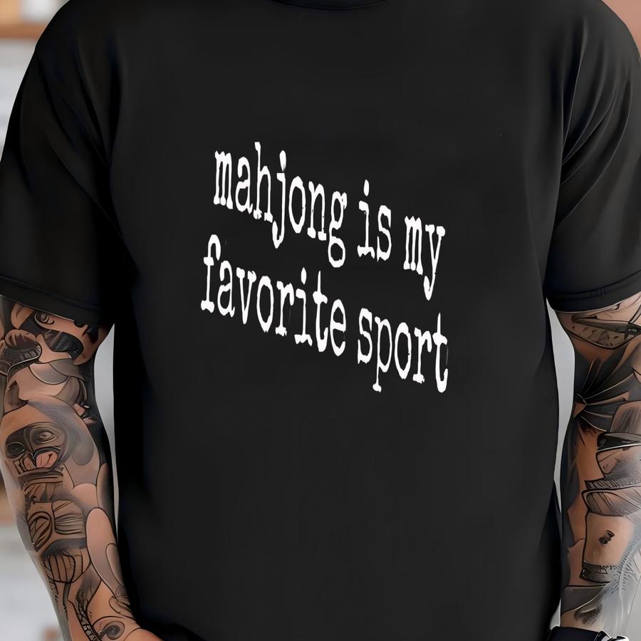 ® Mahjong Is My Favorite Sport Womens Tee, Game Night Shirt, Tile Game Gift, Strategic Fun Graphic Hoodie T-shirt