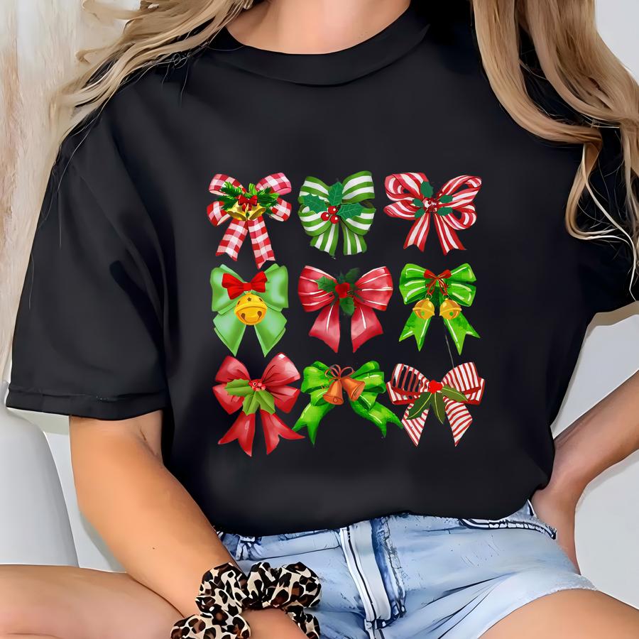 Christmas Bows Hoodie: Holiday Tee T-shirt