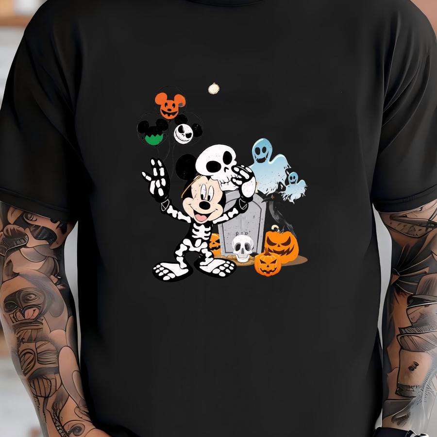 Spooky Skeleton Halloween Shirt: Retro Tee T-shirt
