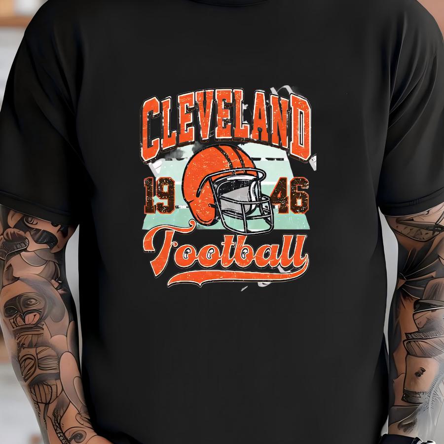 5 Files Png Vintage Cleveland Football, Game Day Png, Cleveland Png, Sports Design, Sublimation Football Graphic, Game Day Png, Files T-shirt