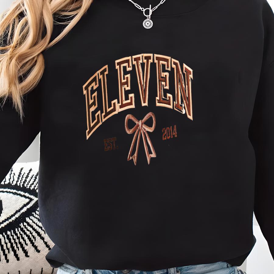 Eleven Birthday Bow Shirt 11 Year Old Birthday Tee, 11th B-day Tshirt, 11th Girl Birthday Shirt, 11th Birthday Party 11th Tee Sweatshirt