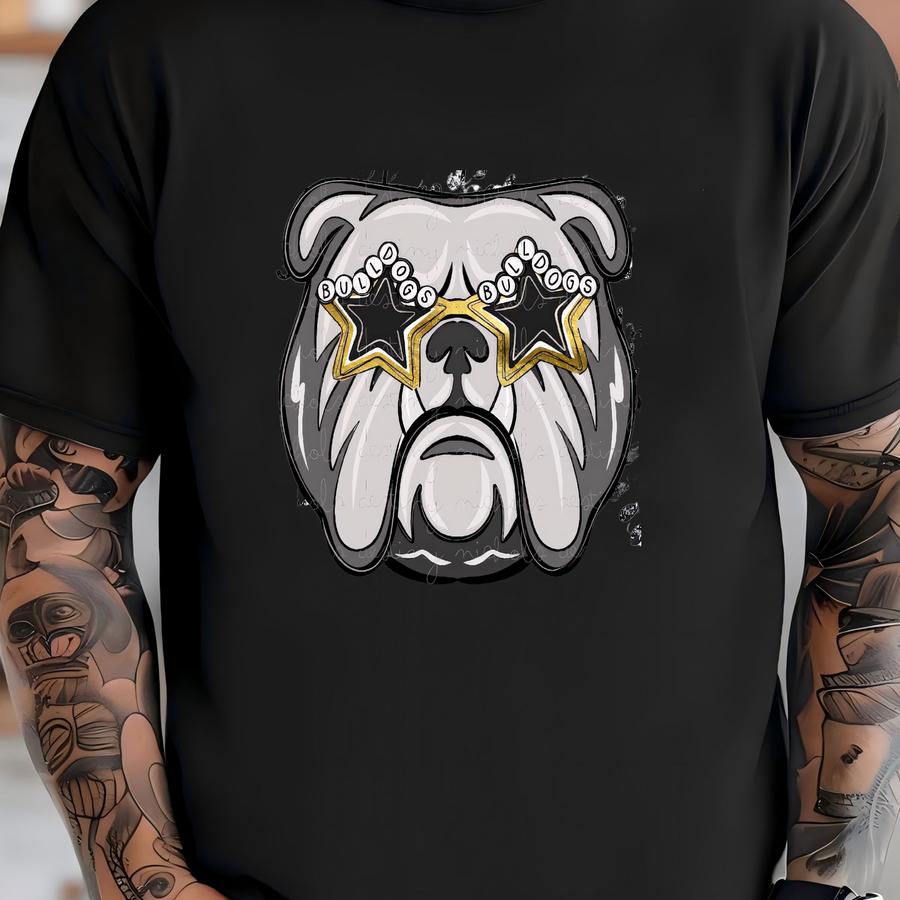 Bulldogs Charm Mascot Png | Hand Drawn | School Preppy Charm | Digital Download | Football | Go Dawgs | Trending | Dtf | Mascot T-shirt