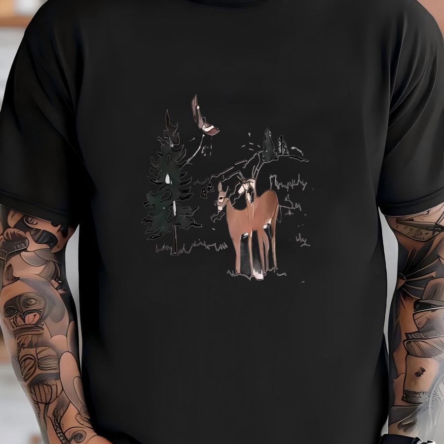 Vintage 1990's Whitetail Deer Dual Layer Collar Pullover Sweatshirt / Large T-shirt