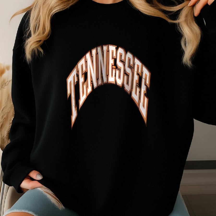 Vintage Distressed Tennessee Volunteers Sweatshirt Tennessee University Crewneck Sweater Pullover Streewear Style Orange Colour Size X-large Sweatshirt