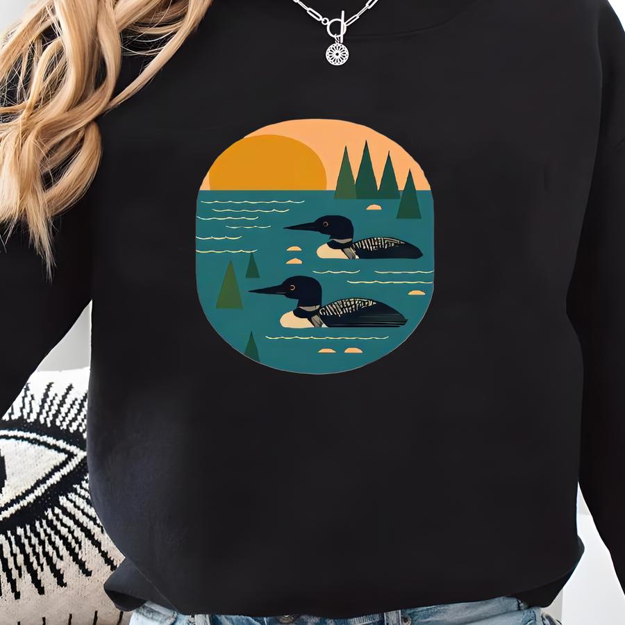 Loon Love T-shirt, Loon T Shirt, Loon Shirt, Loon Bird Shirt, Gift For Nature Lovers, Perfect For Summer And Camping, Minnesota Loon, Lake T Sweatshirt