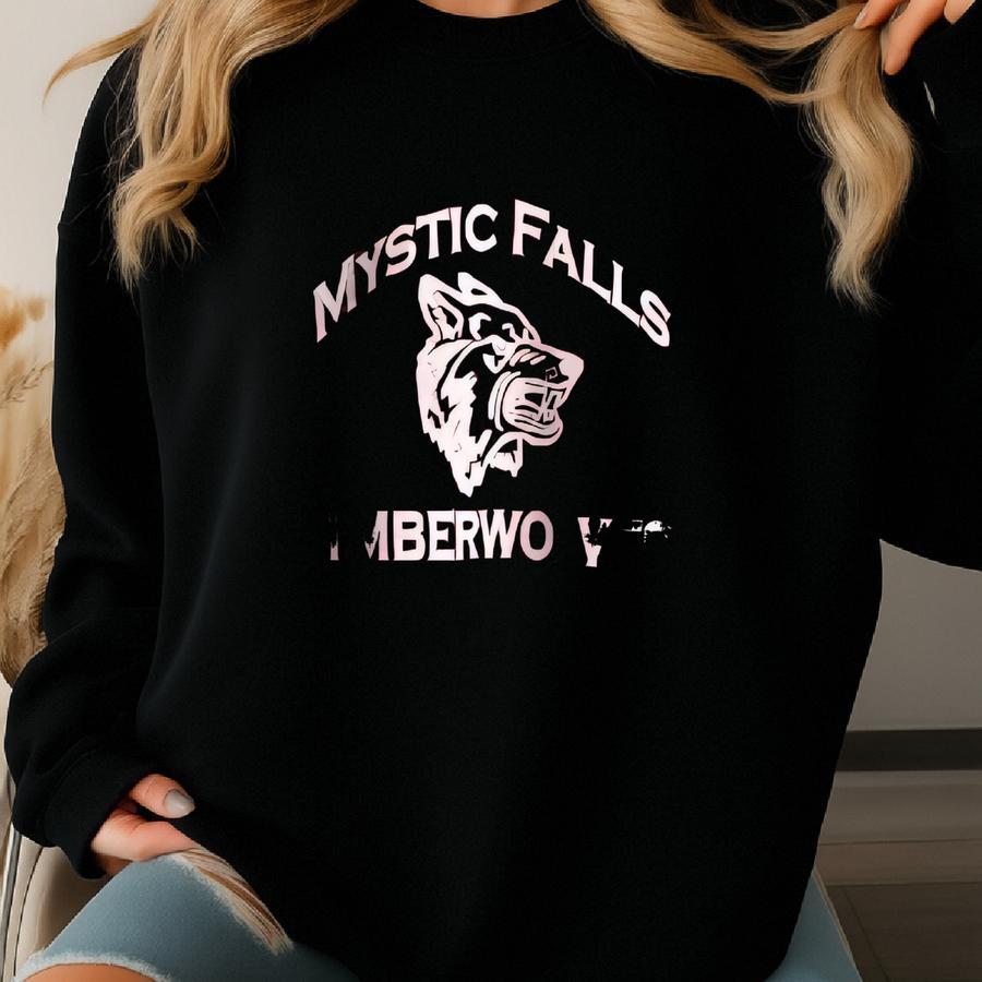 Vintage Distressed Mystic Falls Hoodie Mystic Falls Sweater Pullover Streewear Nicenmaroon Colour Size X-large Sweatshirt