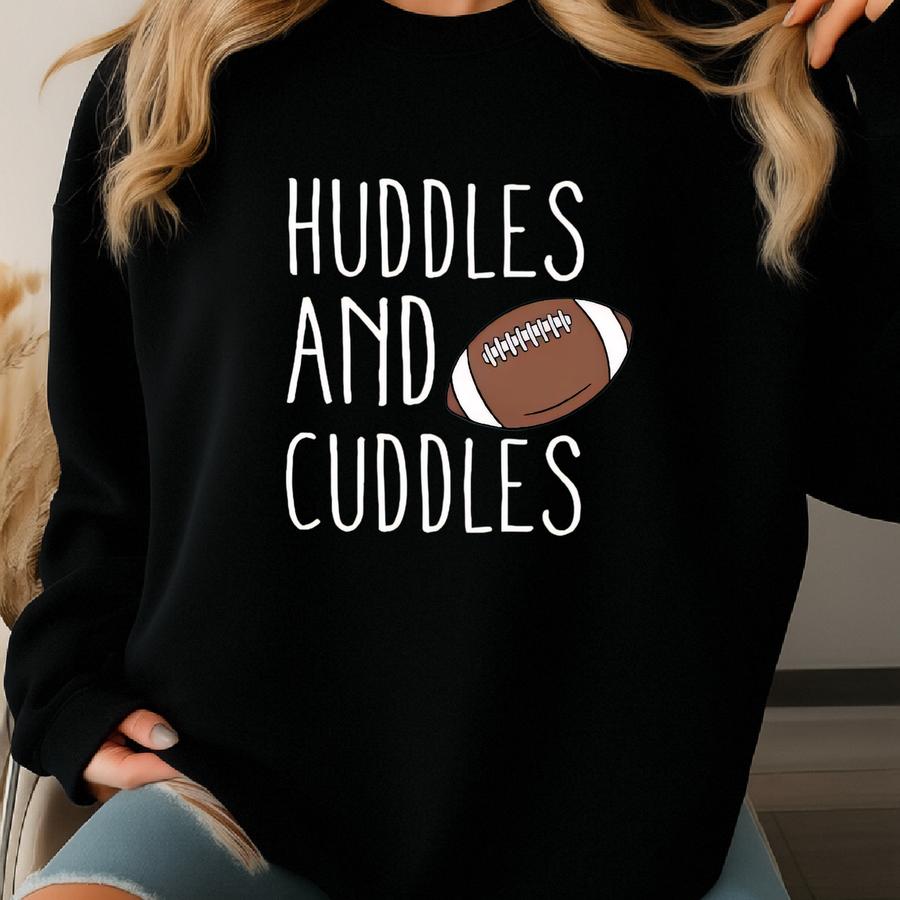 Huddles And Cuddles Bodysuit, Football Baby Romper, Funny Quote Baby Outfit, Game Day Infant One Piece, Sports Fan Baby Shower Gift For Son Sweatshirt