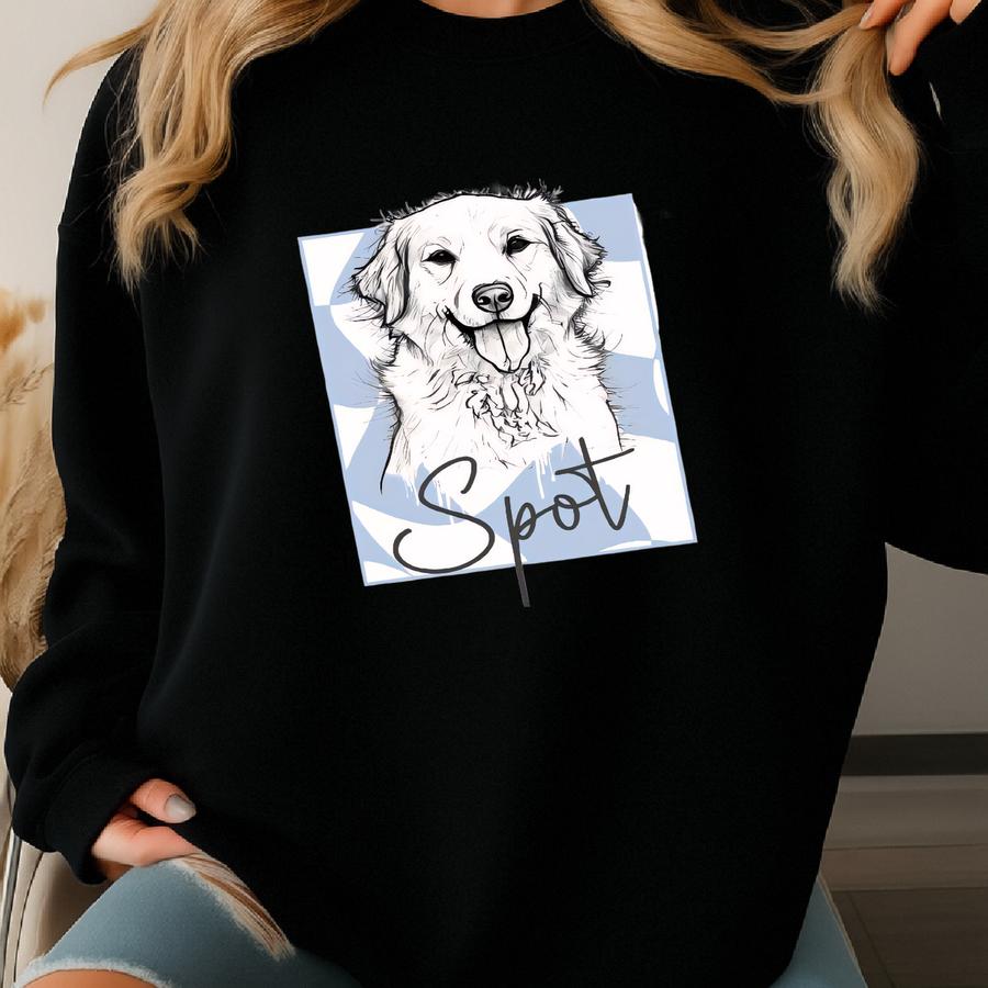 Pet Portrait Tumbler 40oz With Name, Custom Pet Photo Tumbler With Handle, Dog Tumbler, Dog Lover Tumbler, Pet Dog Cup, Gift For Dog Mom Sweatshirt