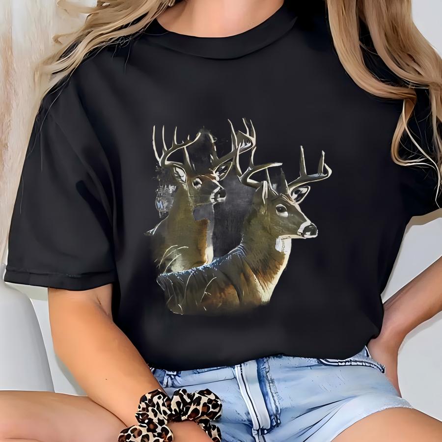 Vintage 90s White-tailed Deer Wildlife Sweatshirt Medium Whitetail Deer Animal Graphics Sweater Deer Animal Jumper Habitat Nature Crewneck M T-shirt