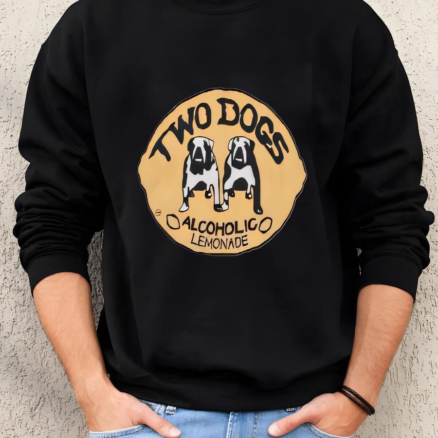 Vintage 90s Two Dogs Alcoholic Lemonade T-shirt Authentic Souvenir Single Stitch White Tee L Sweatshirt