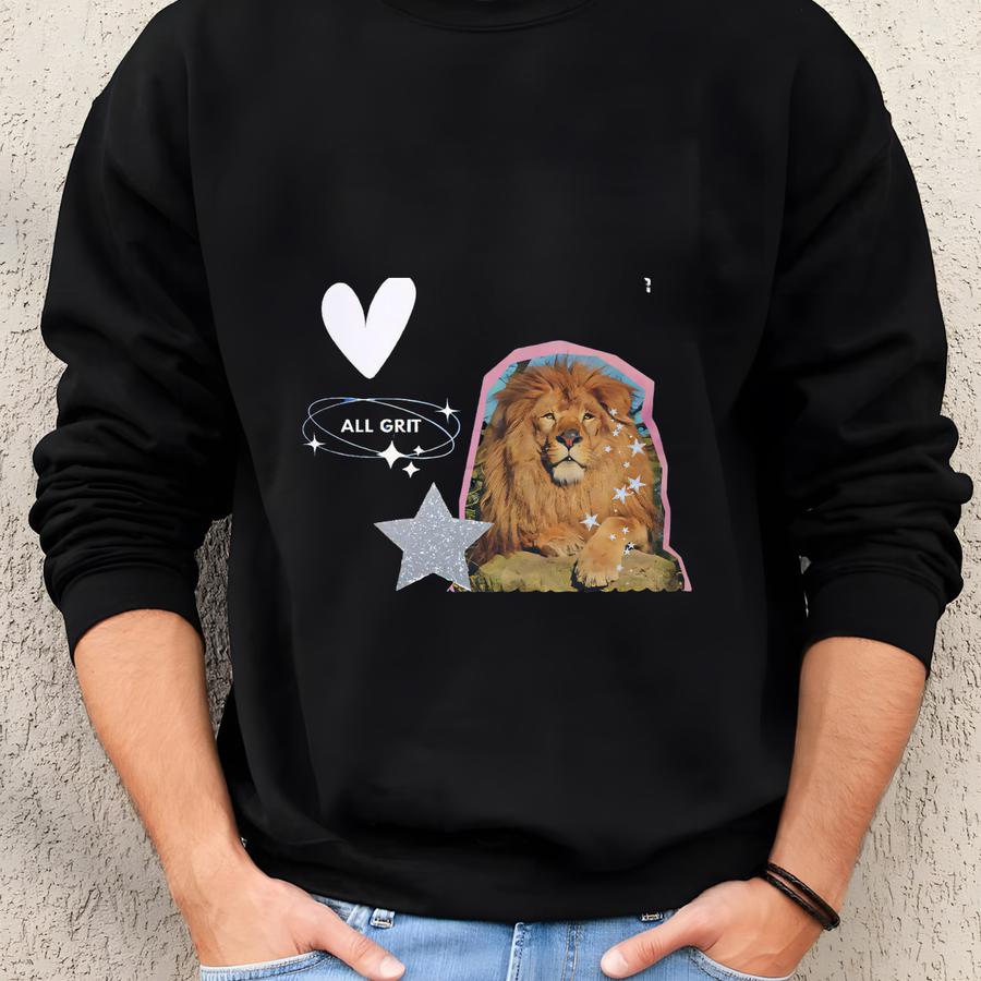 All Grit Detroit Football Sweatshirt, Charm Style Oversized Michigan Sweater, Gift For Lions Fan, Michigan Mama Sweatshirt Sweatshirt