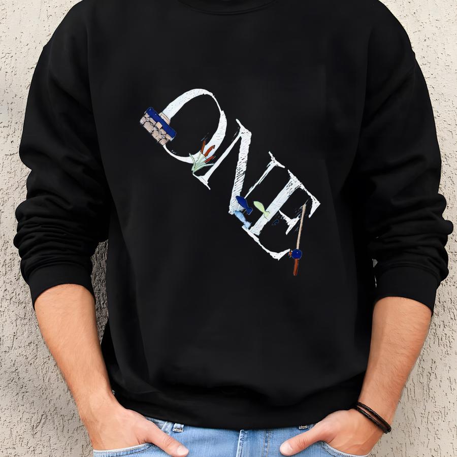 Fishing First Birthday Corduroy Overalls:  Sweatshirt