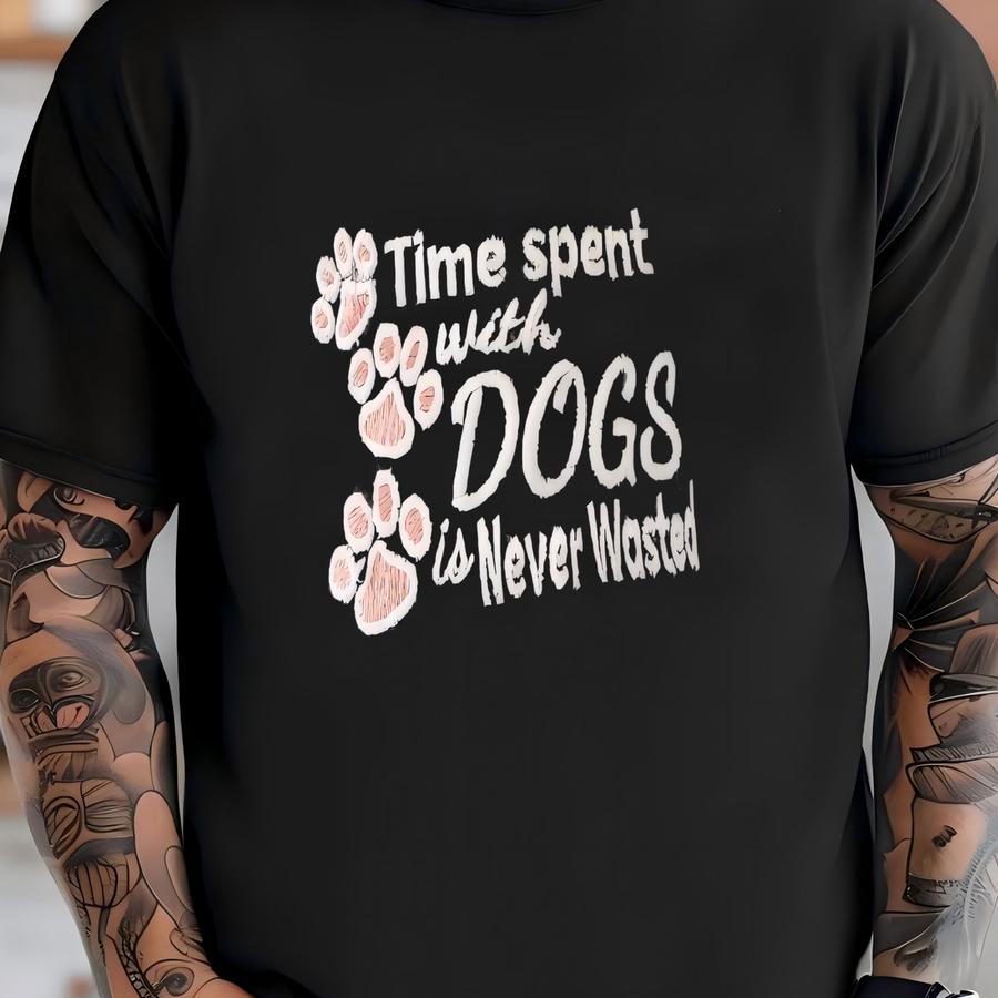 Time Spent With Dogs Is Never Wasted Baseball Cap Hat: Sentimental Paw Prints T-shirt
