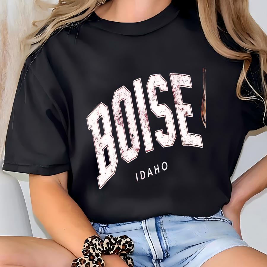 Boise Idaho Shirt, Distressed Boise Idaho Tee, Cute Boise Hoodie, Retro Varsity Style Graphic Boise Idaho Tshirt T-shirt