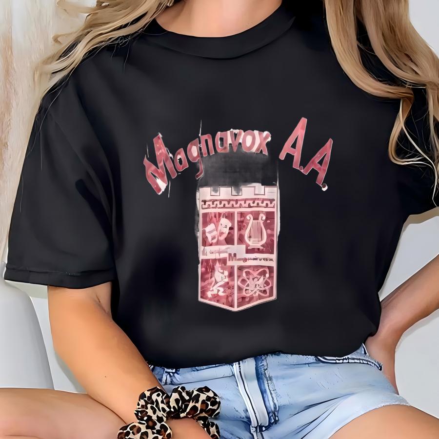 Vtg 60's Women's Bowling Shirt By Crown Prince Sz 36 White Magnavox A A T-shirt