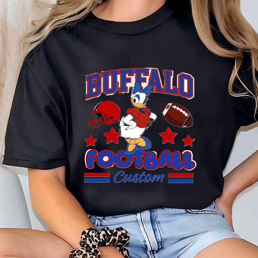 Custom Buffalo Football Shirt,  Daisy Donald Pluto Personalized Name Family Matching Buffalo Game Day Sweatshirt T-shirt