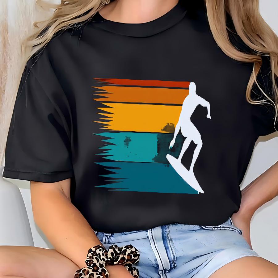 Surfers Tshirt, Cool Surfing Shirt, Retro Surf T Shirt, Summer Shirts, Beach Shirt, Gift For Surfers, Surfing Lover Gift, Cool Surfing Tees T-shirt