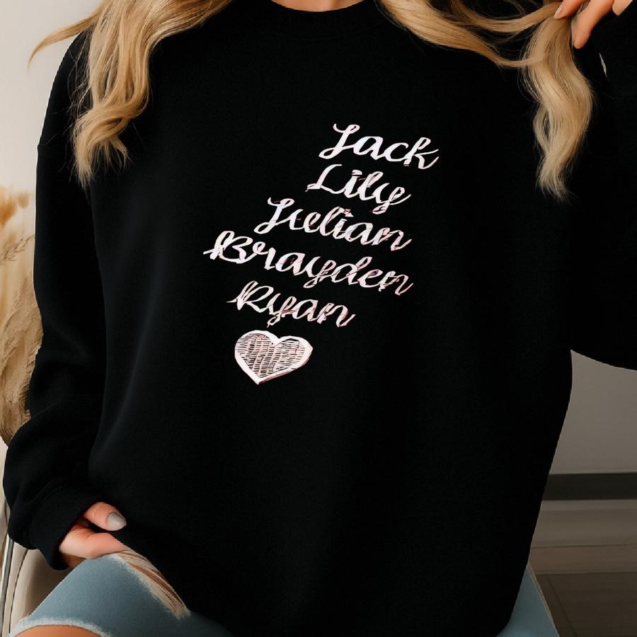 Comfort Color Custom Nonni On Collar Sweatshirt - Personalized Text Crewneck For Mama Grandma Aunt - Mama Christmas Gift Sweatshirt