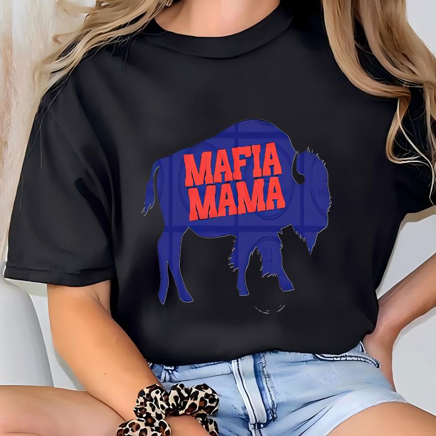 Mafia Mama Buffalo Football Tee - Unisex Heavy Cotton Hoodie, Perfect Gift For Moms And Football Lovers T-shirt