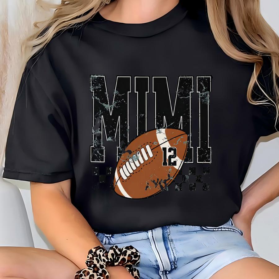 Custom Football Mimi Shirt Personalized Game Day Grandma Shirt With Player Number Gift For Football Grandma Game Day Tee T-shirt