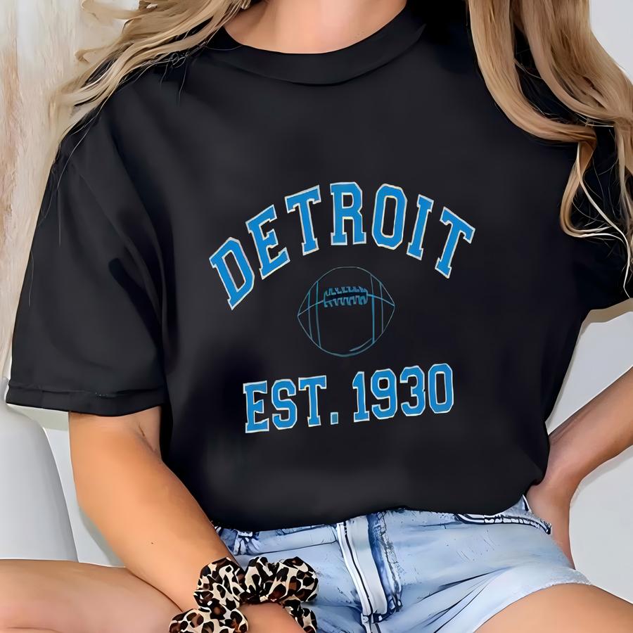 Detroit Football Baby Tee For Women, Detroit Hoodie, Gift For Lion Fan, Detroit Gift For Women, Top, Athletic Gear T-shirt