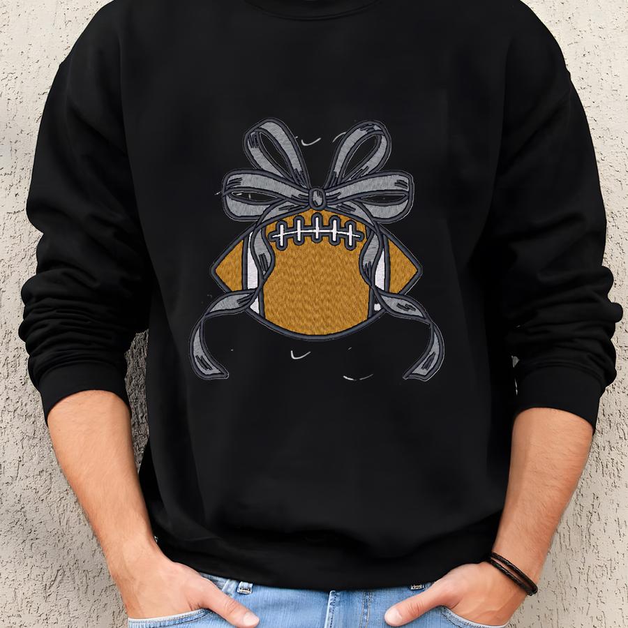 Football With Bow Y Download (3in, 4in, 5in) Sweatshirt