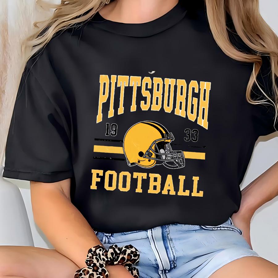 Retro Mascot Football Hoodie, Custom Football Fan Shirt, Classic Steelers Fan Apparel Game Day Shirt, Tsf097 T-shirt
