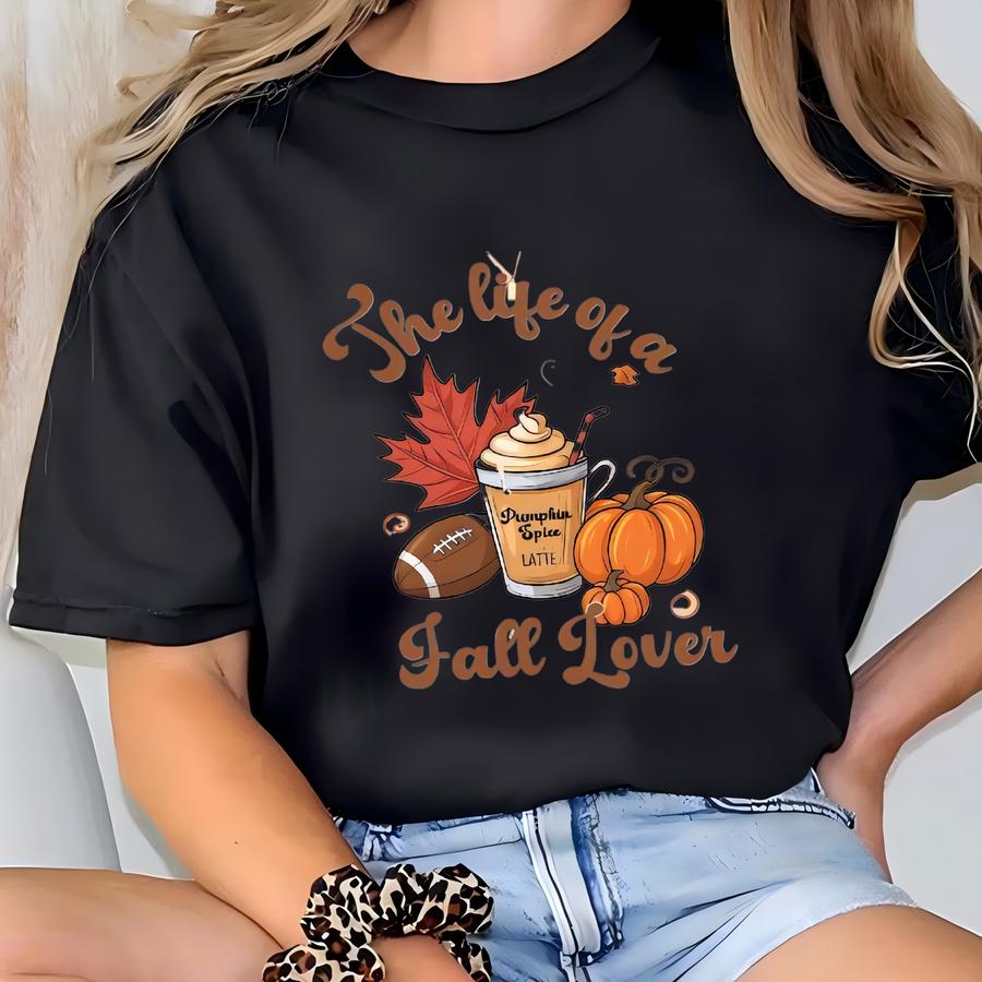 Fall Pumpkin Spice Sweatshirt, Cozy Season Coffee Shirt, Autumn Latte Crewneck, Cute Fall Sweater, Thanksgiving Matching Gift Idea, Game Day T-shirt