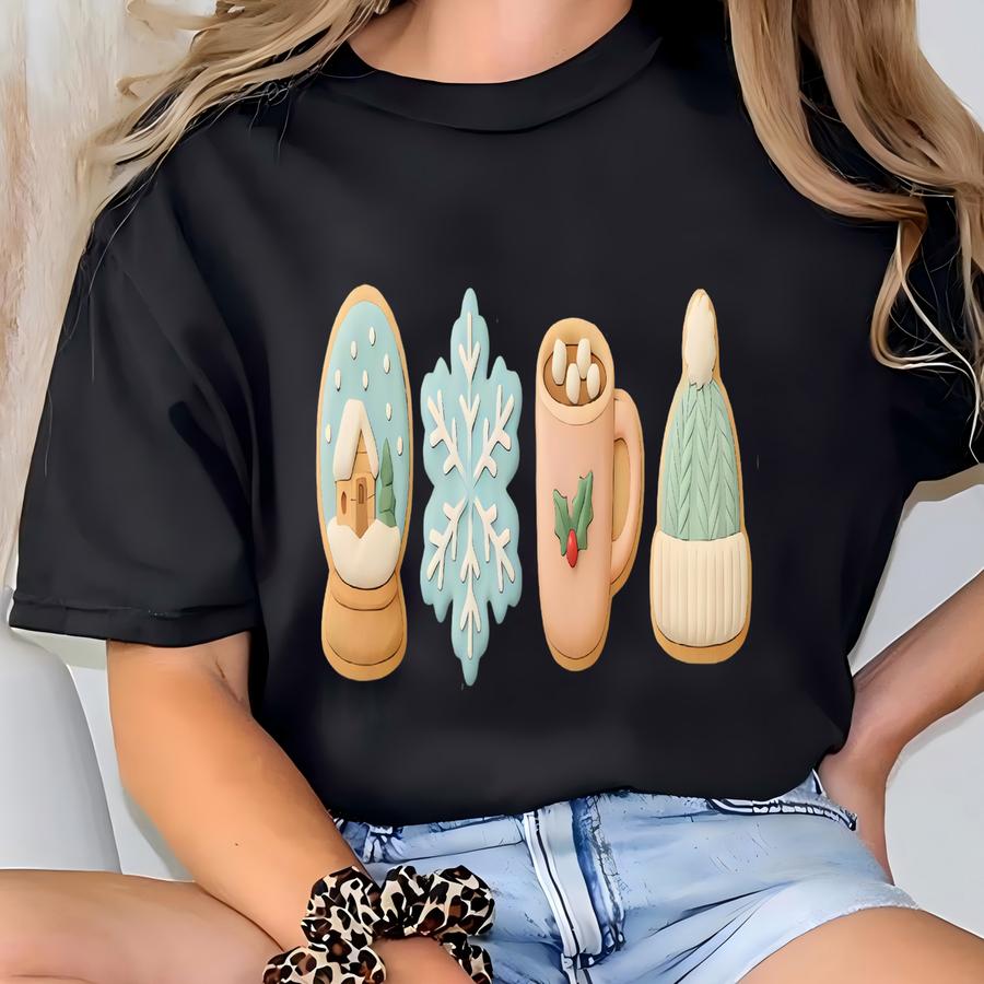 Winter Wonderland Christmas Cookies Sweatshirt, Christmas Sweatshirt, Gingerbread Cookies Sweatshirt, Holiday Sweater, Festive Xmas Crewneck T-shirt