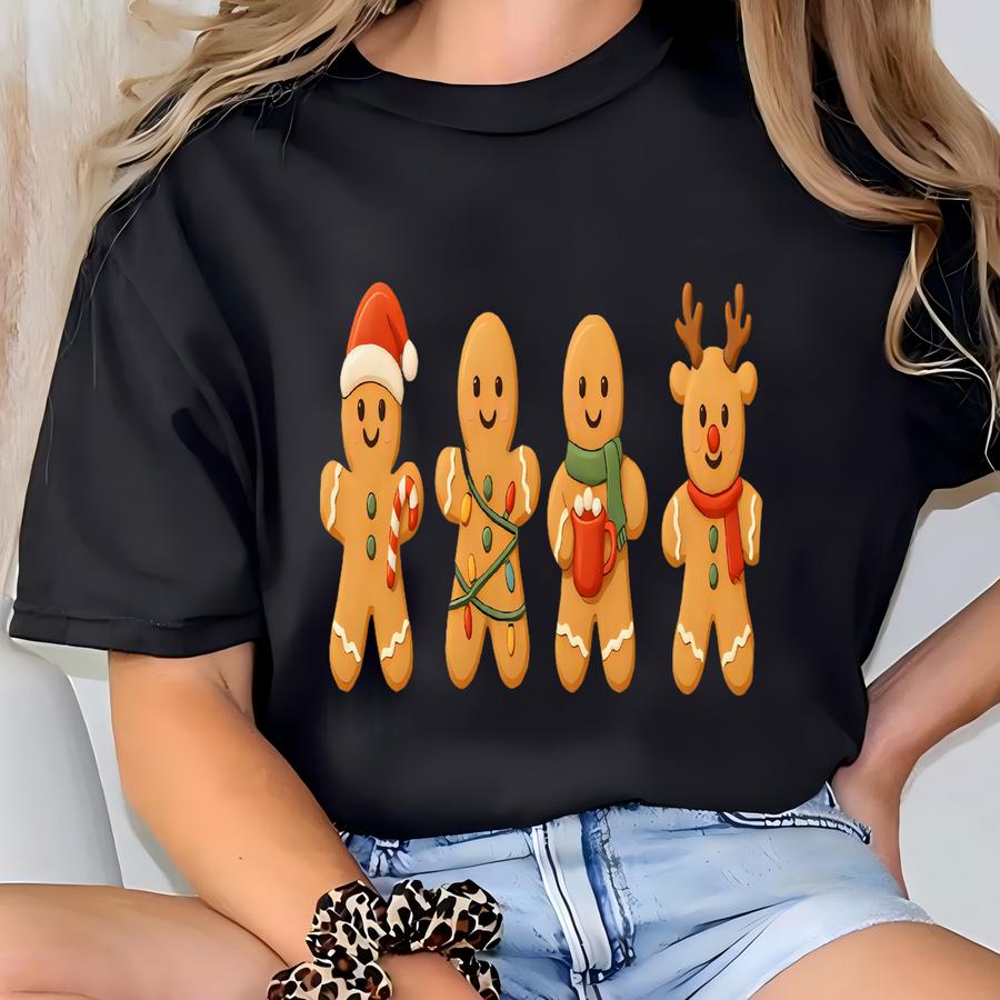 Gingerbread Christmas Cookies Sweatshirt, Cozy Christmas Sweatshirt, Gingerbread Cookies Sweatshirt, Holiday Sweater, Festive Xmas Crewneck T-shirt