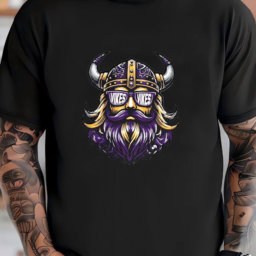 Toddler Minnesota Football Apparel, Boys Girls Tees/sweatshirts/hoodies, Kids Game Day Sports Fan Gift, Vikes Mascot Glasses T-shirt