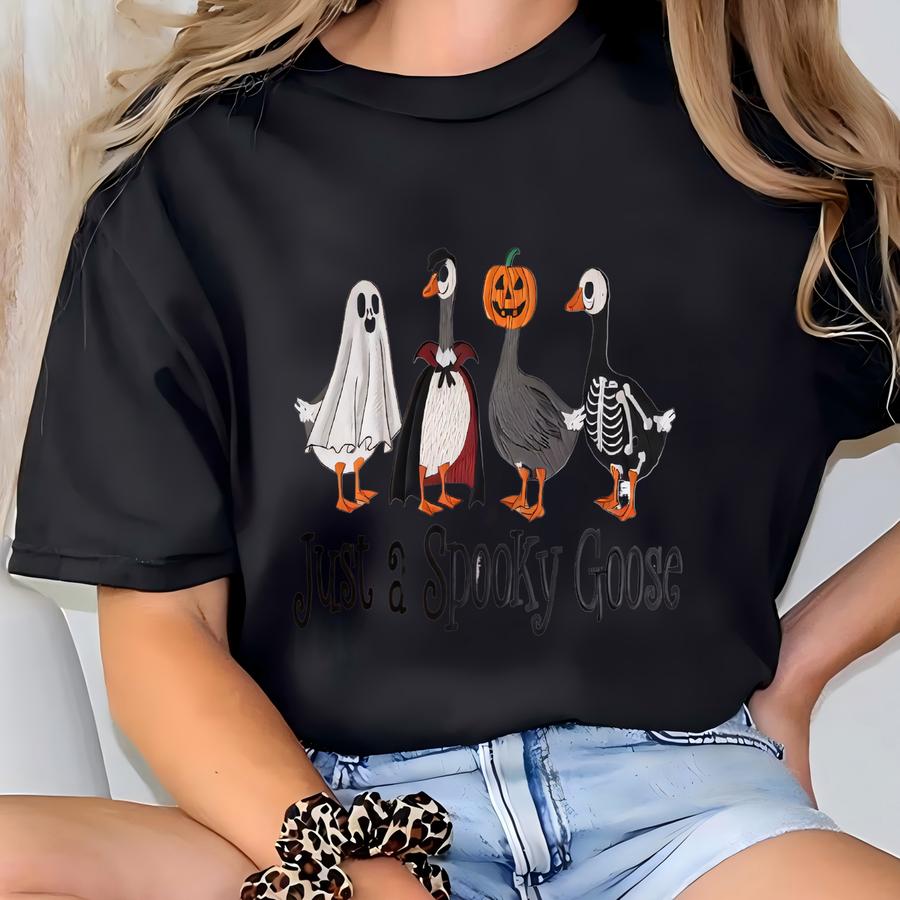 Just A Spooky Goose Sweatshirt, Fall Geese Sweater, Geese Sweatshirt, Spooky Season Sweatshirt, Youth Sweatshirt T-shirt