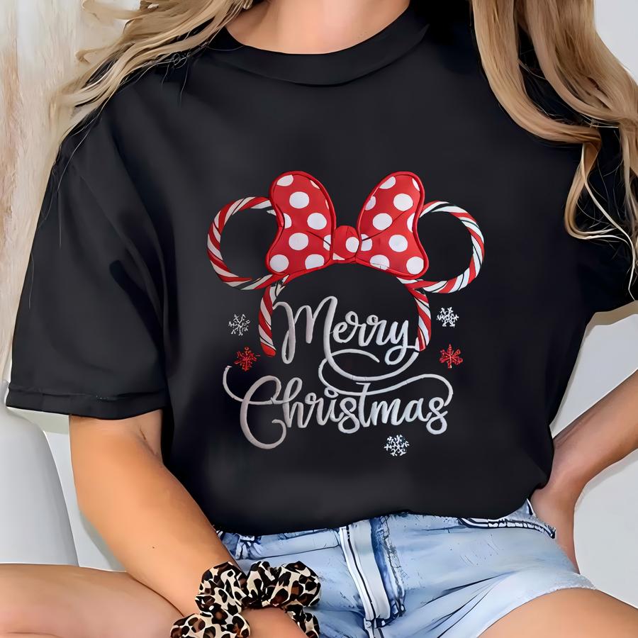 Peppermint Christmas Sweatshirt, Mouse Christmas Sweatshirt, Merry Christmas Shirt, Candy Cane Christmas Shirt T-shirt