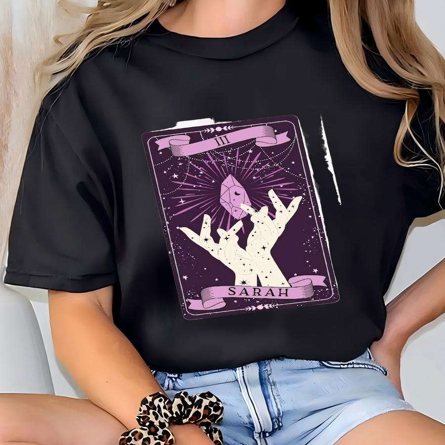 Witch Hand Tumbler 40oz, Custom Fortune Teller Tumbler With Handle, Tarot Card Travel Mug, Magic Crystal Tarot Tumbler Spiritual Witchy Gift T-shirt