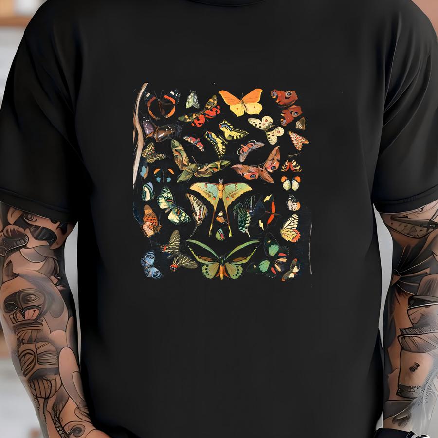Vintage Butterfly Shirt, Cottagecore Shirt, Butterfly Lover Shirt, Moth Shirt, Cottagecore Aesthetic Shirt, Shirt For Women, Christmas Gifts T-shirt