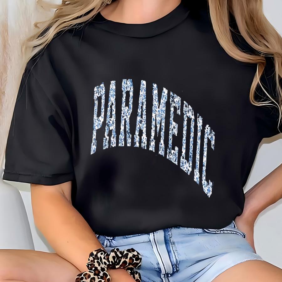 Paramedic Sweatshirt, Toile Floral Paramedic Sweatshirt, Paramedic Gift, Emergency Medical Technician Crewneck, Emt Pullover, Ems Sweater T-shirt