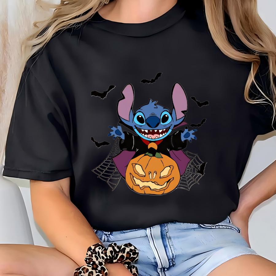Halloween Stitch Hoodie 16 Character Options – Cute Spooky Stitch Graphic Tee – Unisex Fall Shirt – Stitch Halloween Shirt T-shirt