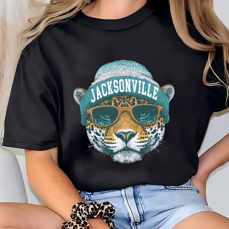 Jacksonville Vintage Teal Sweatshirt - Unisex Crewneck Pullover, Jax Fan Apparel, Retro Jaguar Shirt, Gift For Her Or Him, Florida Crewneck T-shirt