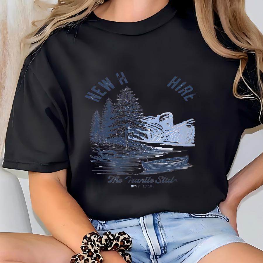 Retro State Of New Hampshire Graphic Sweatshirt Unisex Christmas Gift, Winter Apparel Tourist Travel Sweatshirt T-shirt