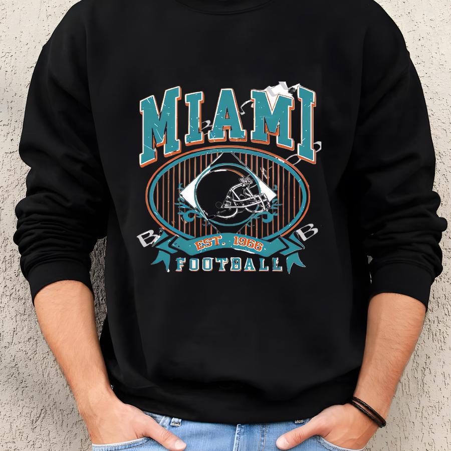 5 Files Png Vintage Miami Football, Game Day Png, Miami Football Png, Sports Design, Sublimation Football Graphic, Football Lovers, Png File Sweatshirt