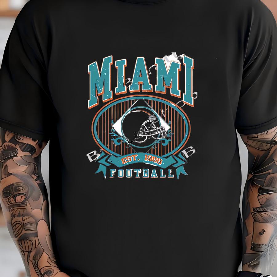 5 Files Png Vintage Miami Football, Game Day Png, Miami Football Png, Sports Design, Sublimation Football Graphic, Football Lovers, Png File T-shirt