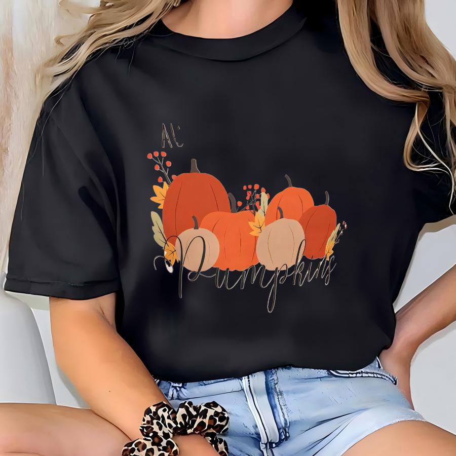 Autumn Leaves Pumpkins Hoodie: Unisex Fall Tee T-shirt