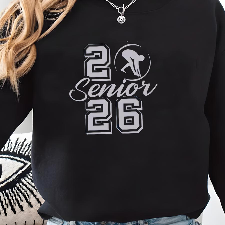 Custom Senior Swim Sweatshirt Class Of 2026 Senior Swim Team Crewneck Swimming Senior Night Gift Personalized Dive Senior Shirt With Name Sweatshirt