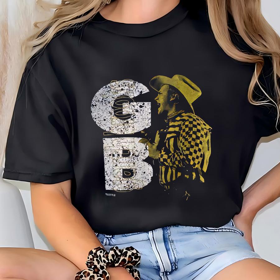 Vintage 90s Garth Brooks Sweatshirt Crewneck Pullover Pop Rock American Country Singer Print Logo Black  T-shirt