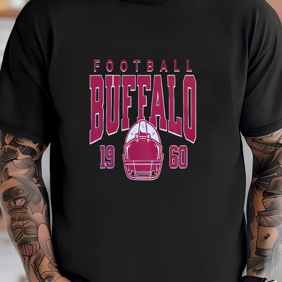Distressed Vintage Style 4 Buffalo Football Apparel, Mens Womens Hoodies/crewneck Sweatshirts/ Hoodie, Sports Fan Gift, Game Day Outfit T-shirt